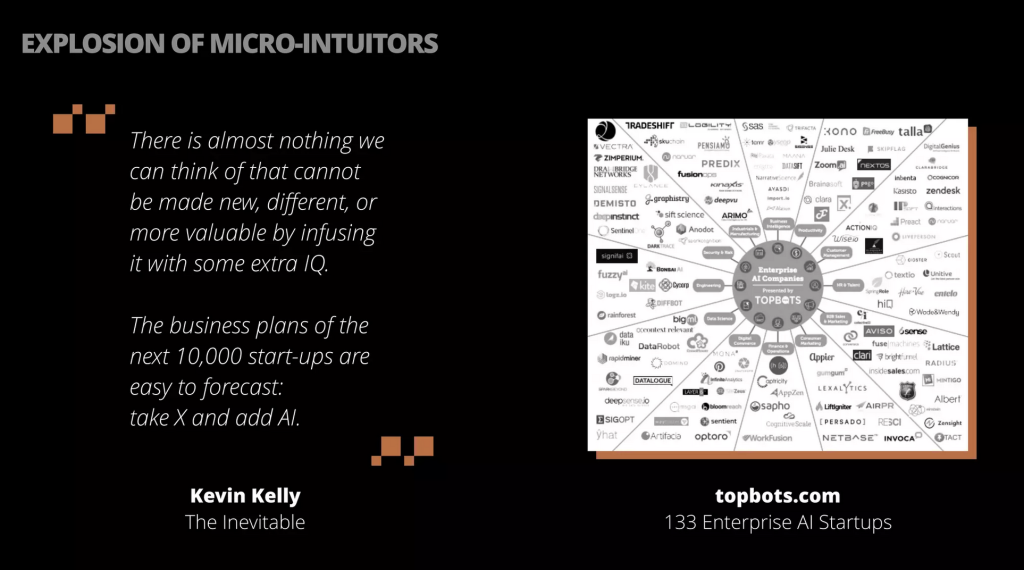 An explosion of micro-intuitors explaining how everything could add AI